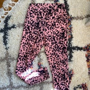 Fabletics powerhold pink cheetah print leggings